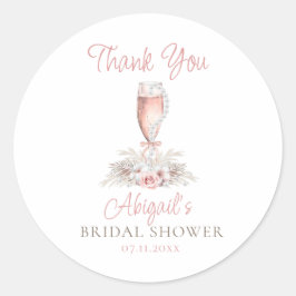 ボーホーシャンパングラス パール＆プロセッコ ブライダルシャワー ラウンドシール