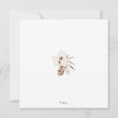 ボーホーシャンパンホワイトパンパスグラスウェディング セーブザデート (裏面)