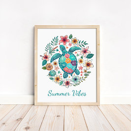 ボーホーシーサーモンアートプリント - 海の壁アート ポスター