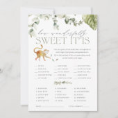 ボーホージャングルサファリ ベイビーシャワー お菓子ゲーム カード (正面)