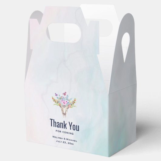 ボーホースカルとバタフライ＆フラワーのサンキュー フェイバーボックス (オープン)