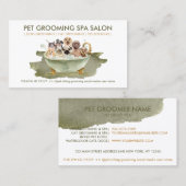 ボーホースタイルのペットグルーミングスパ 猫 犬 名刺 (正面/裏面)