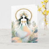 ボーホースタイルの人魚カード カード (黄色い花)