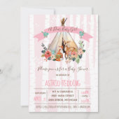 ボーホースプリング、Dear Baby Girl ウッドランドシャワー招待状 招待状 (正面)