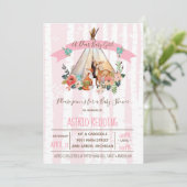 ボーホースプリング、Dear Baby Girl ウッドランドシャワー招待状 招待状 (スタンド正面)