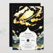 ボーホーセレスト・スペース・バースデー 招待状 (正面/裏面)