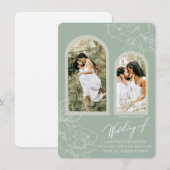 ボーホーセージアーチデザインの結婚式招待状 招待状 (正面/裏面)