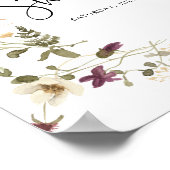 ボーホーチックなワイルドフラワーの花のブライダルシャワーの歓迎 ポスター (角)