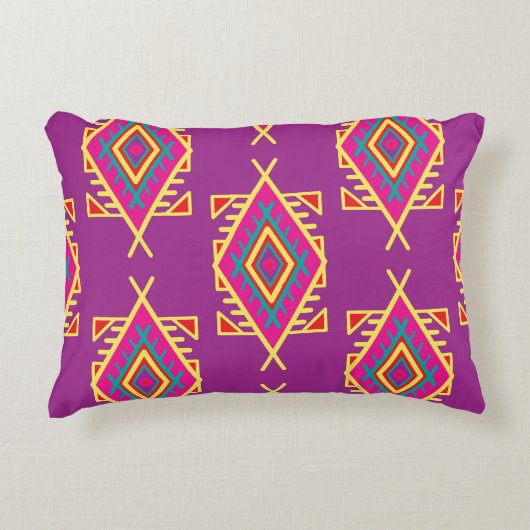 ボーホーチック: エスニックシームレスオーナメント アクセントクッション (正面)