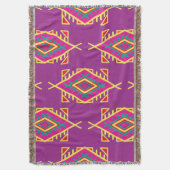 ボーホーチック: エスニックシームレスオーナメント スローブランケット (正面縦)