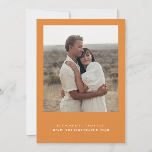 ボーホーデザートのレトロなサボテンと写真の結婚式の招待状 招待状 (裏面)