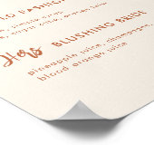 ボーホーデザートウェディングシグネチャーカクテルサイン ポスター (角)