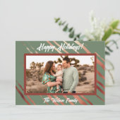 ボーホーデザートグリーン フラット ホリデーカード (スタンド正面)