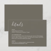 ボーホーデザートグレー結婚式詳細案内カード エンクロージャーカード (正面/裏面)