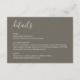 ボーホーデザートグレー結婚式詳細案内カード エンクロージャーカード