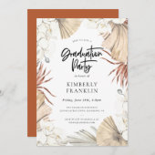 ボーホーデザートチックの卒業パーティー 招待状 (正面/裏面)