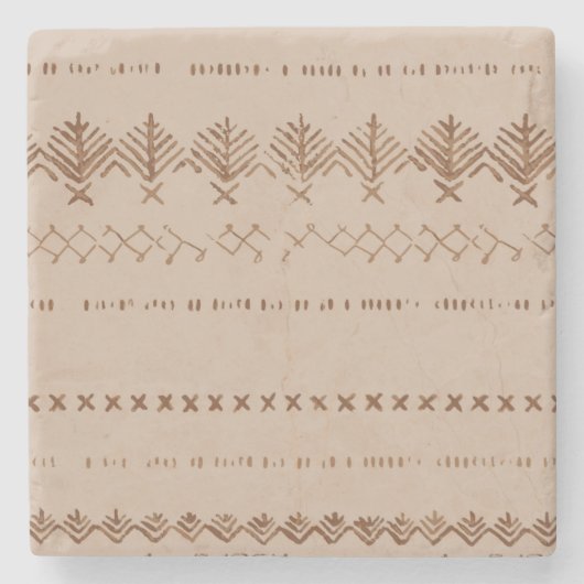 ボーホートライバル幾何学模様ボーダー パターン ストーンコースター (正面)