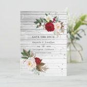 ボーホーバーガンディ - マルサラ フラワー ウェディング フォト セーブザデート (スタンド正面)