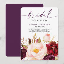 ボーホーバーズガーデン フラワーブライダルシャワー招待状