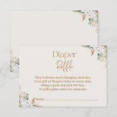 ボーホーパンパスグラスおむつくじカード | ニュートラル エンクロージャーカード (正面/裏面)