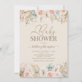 ボーホーパンパスグラスベイビーシャワー招待状 招待状 (正面)