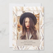 ボーホーパンパスグラス卒業写真発表 招待状 (正面)