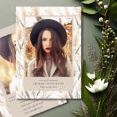 ボーホーパンパスグラス卒業写真発表 招待状