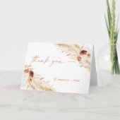 ボーホーパンパスグラス感謝カード | 結婚式 サンキューカード (正面)