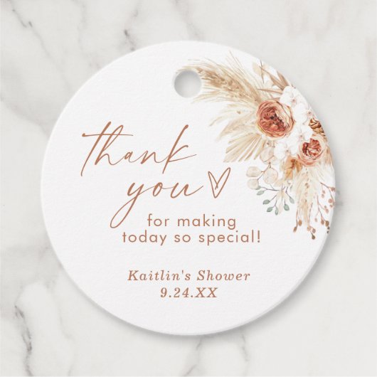 ボーホーパンパスグラス感謝祭タグ フェイバータグ (正面)