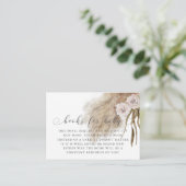 ボーホーパンパスグラス ピンク ベビーシャワー 本のリクエスト エンクロージャーカード (スタンド正面)