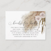 ボーホーパンパスグラス ピンク ベビーシャワー 本のリクエスト エンクロージャーカード (正面)