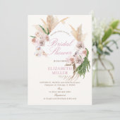 ボーホーパンパスグラス ブラッシュ フラワル 招待状 (スタンド正面)