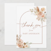 ボーホーパンパスグラス ベイビーシャワー サンクスカード サンキューカード (正面/裏面)