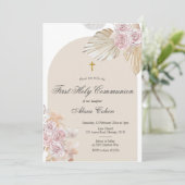 ボーホーパンパスグラス 初聖体 招待状 (スタンド正面)