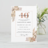 ボーホーパンパスグラス 40周年結婚記念日 招待状 (スタンド正面)