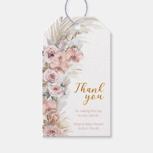 ボーホーパンパスベイビーシャワーのギフトタグありがとう ギフトタグ (正面)