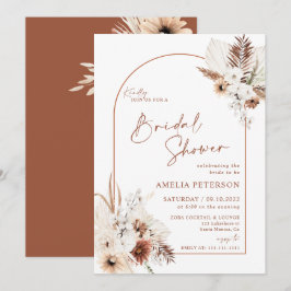 ボーホーパンパス テラコッタ ウェディングシャワー 招待状