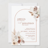 ボーホーパンパス テラコッタ ラスト ウェディング 招待状 (正面)