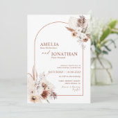 ボーホーパンパス テラコッタ ラスト ウェディング 招待状 (スタンド正面)