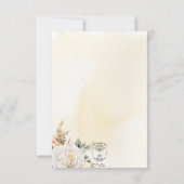 ボーホーパンパス&ピンクローズクリームウェディング セーブザデート (裏面)