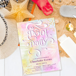 ボーホーパームファンプールパーティースクリプトが渦巻く スイート16 招待状