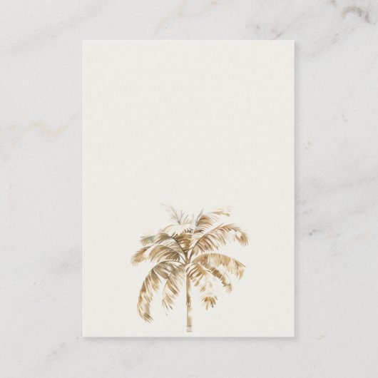 ボーホーパーム帆船シーンスケープのベビーシャワー用の本 エンクロージャーカード (裏面)