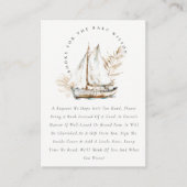 ボーホーパーム帆船シーンスケープのベビーシャワー用の本 エンクロージャーカード (正面)