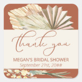 ボーホーパーム ドライーフォリア テラコッタ サンクス スクエアシール (正面)