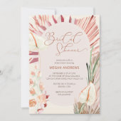 ボーホーパーム ドライ トロピカル フローラル ブライダル シャワー 招待状 (正面)