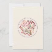 ボーホーパーム ドライ トロピカル フローラル ブライダル シャワー 招待状 (裏面)