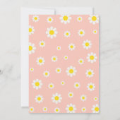 ボーホーピンクのキュートなデイジー 1歳の誕生日 招待状 (裏面)