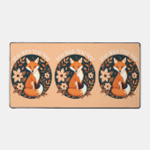 ボーホーフォックス「ワイルドでいよう、自由でいよう」森林デザイ デスクマット (正面)