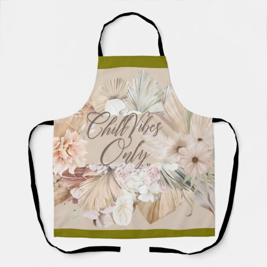 ボーホーフラワーオールオーバープリントエプロン エプロン (正面)