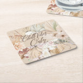 ボーホーフラワーコースター スクエアペーパーコースター (アングル)